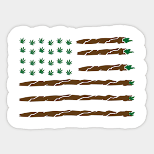 In Weed I Trust American Blunt Flag Sticker
